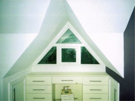 Windows and fitted cupboards in Attic conversion in Laraghcon, Lucan by Expert Attics, Lucan, Dublin, Ireland.